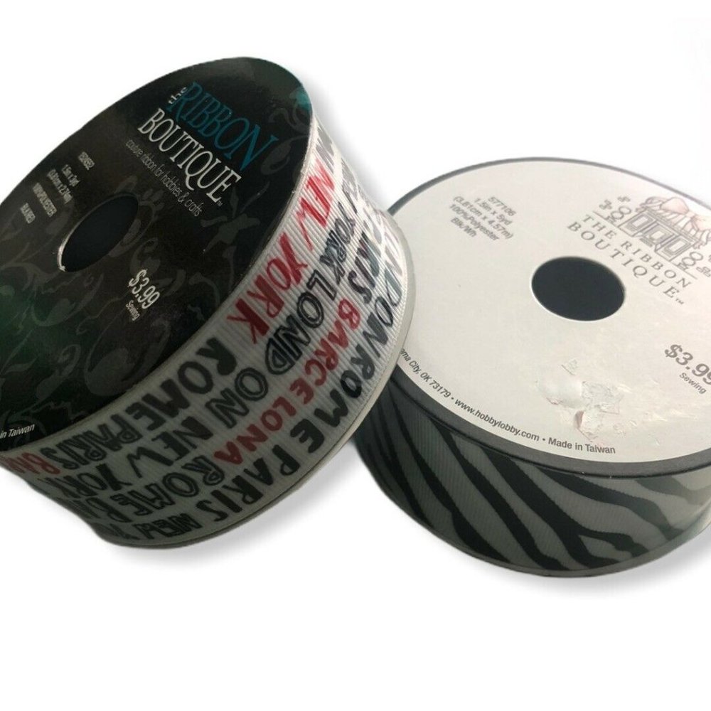 Zebra and Big Cities Ribbon Lot